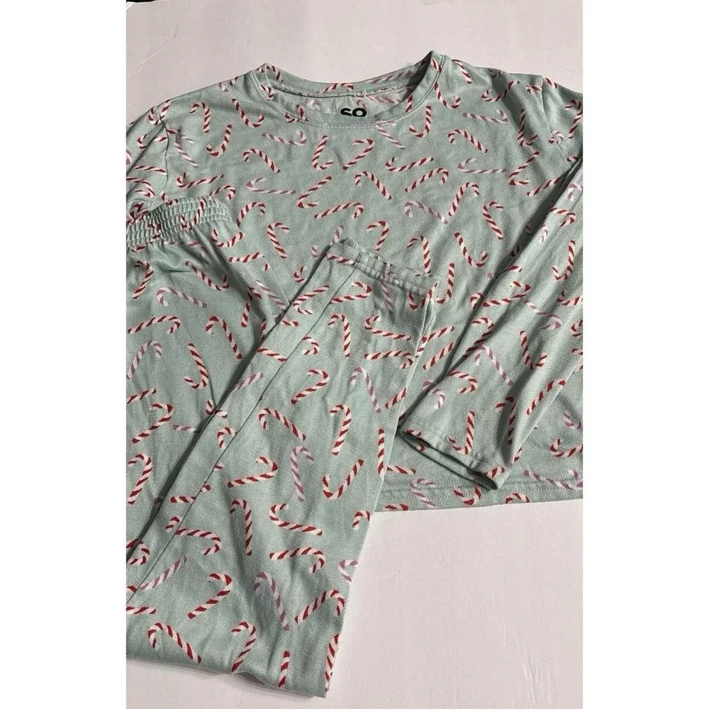 Candy Cane Blue Pajama Set (Girls 10/12)